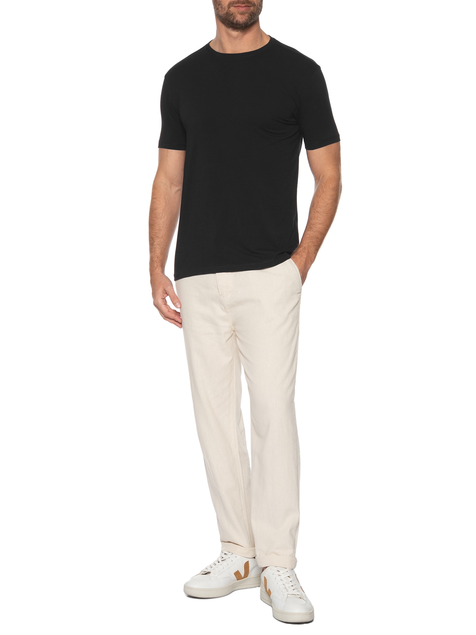  Camiseta Masculina Algodão Egípcio Preto Pineapple