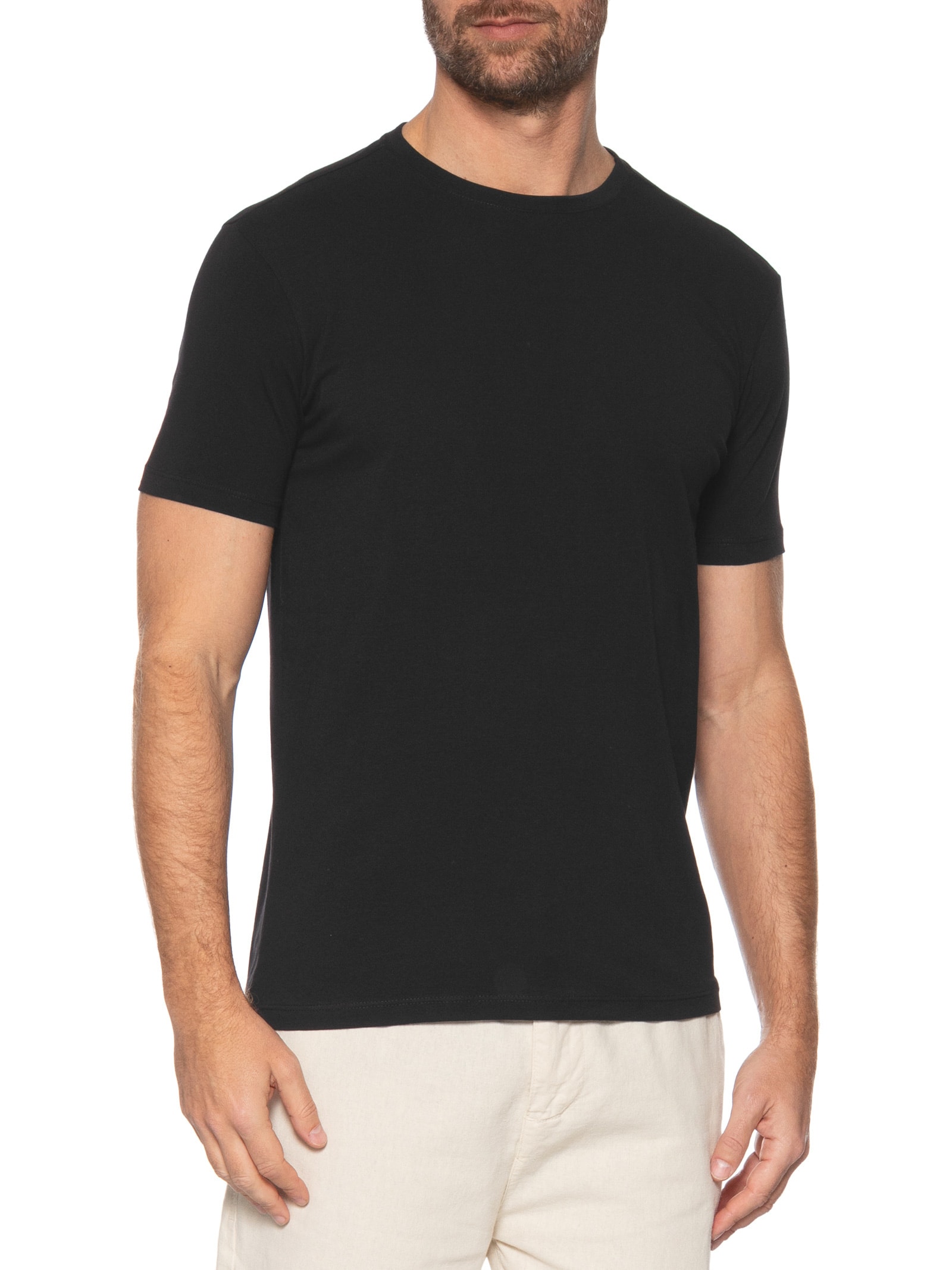  Camiseta Masculina Algodão Egípcio Preto Pineapple