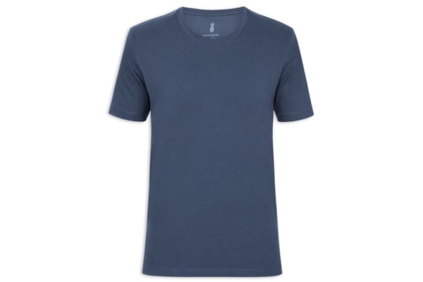 Camiseta Masculina Algodão Egípcio Stretch - Azul