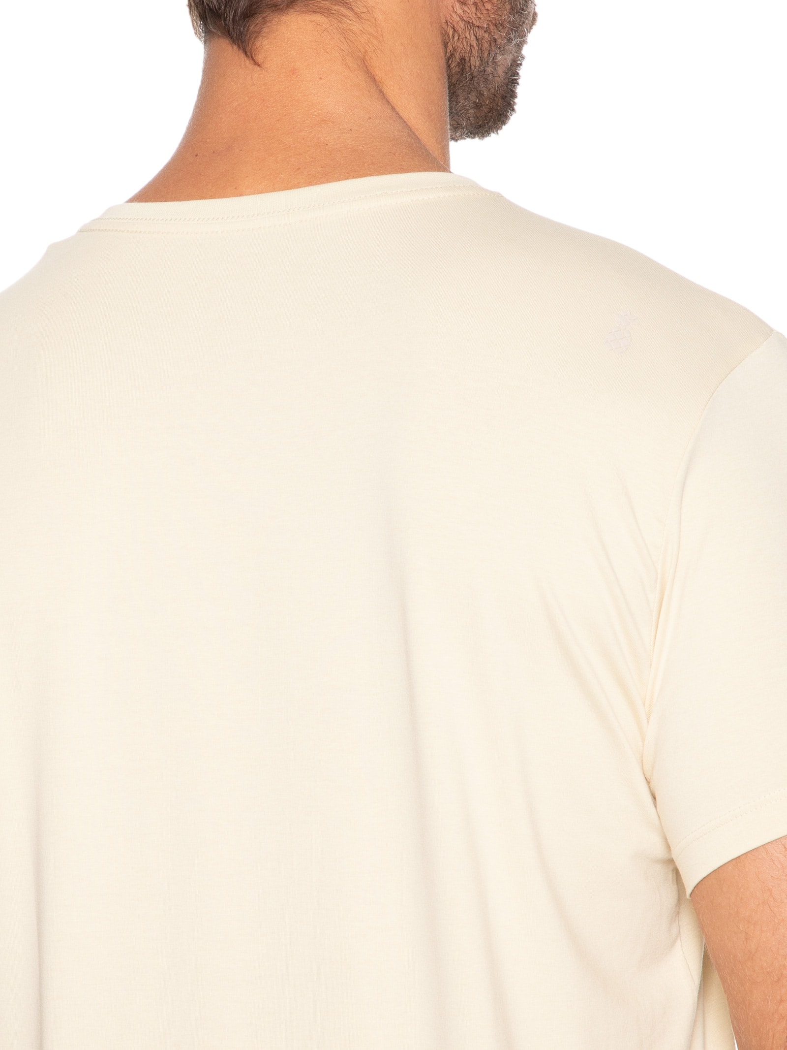 Camiseta Masculina Algodão Egípcio Stretch Bege Pineapple