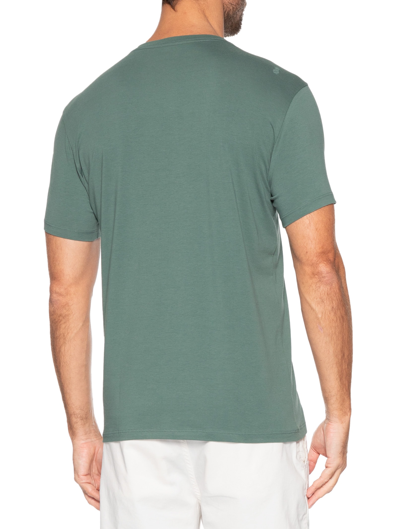 Camiseta Masculina Algodão Egípcio Stretch Verde Pineapple