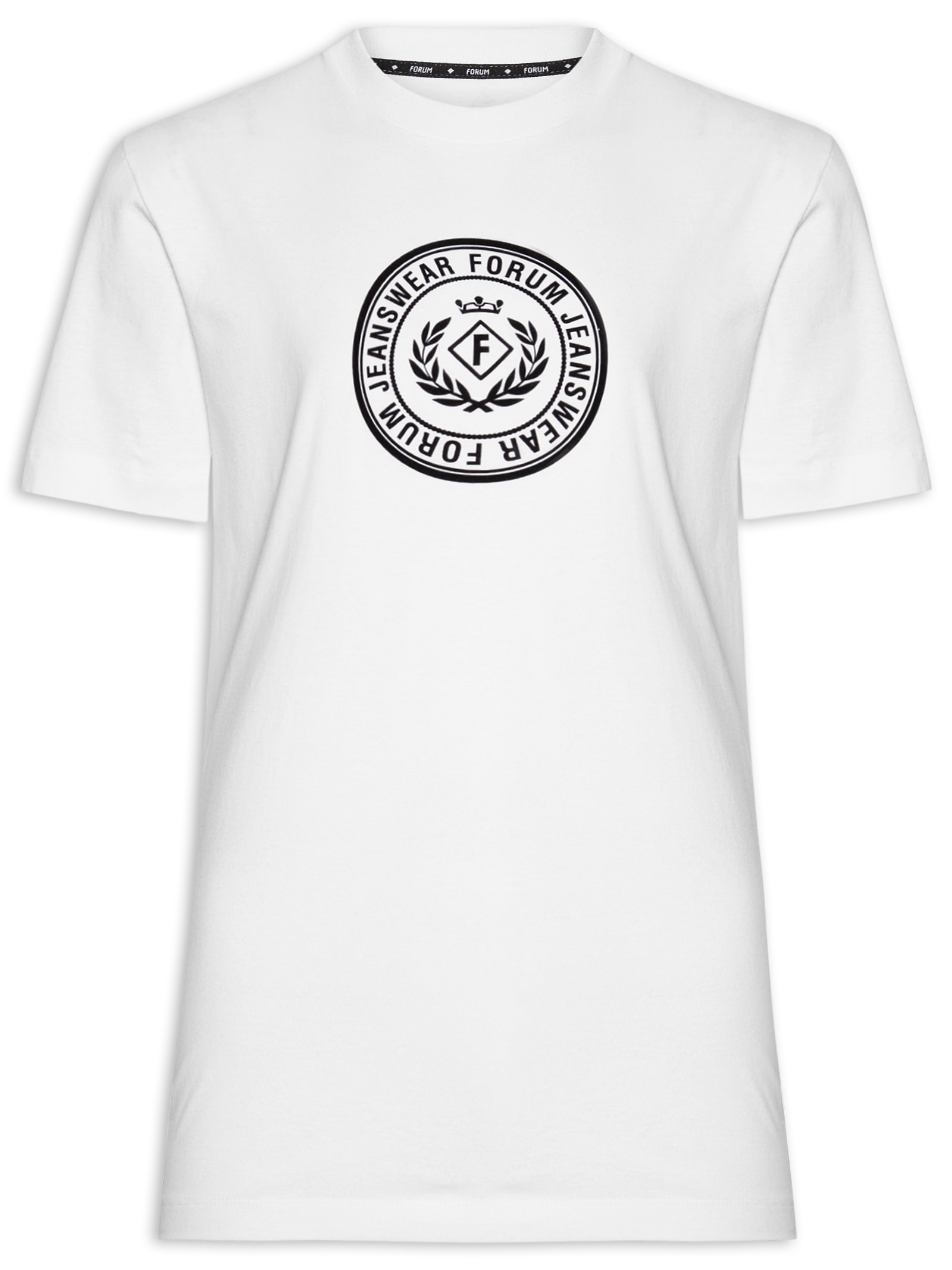 Camiseta Masculina Algodão Estampada Branco Forum