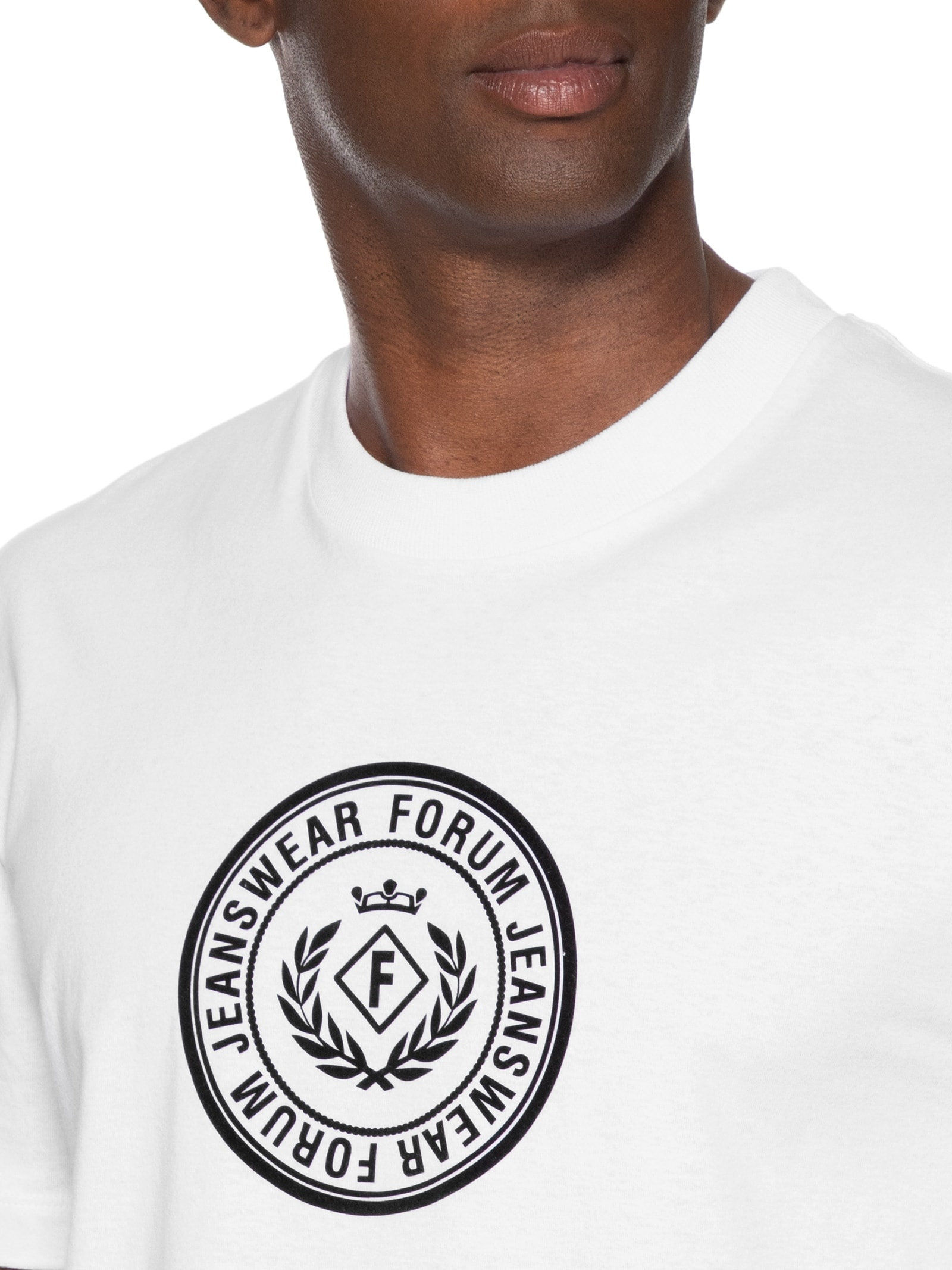 Camiseta Masculina Algodão Estampada Branco Forum