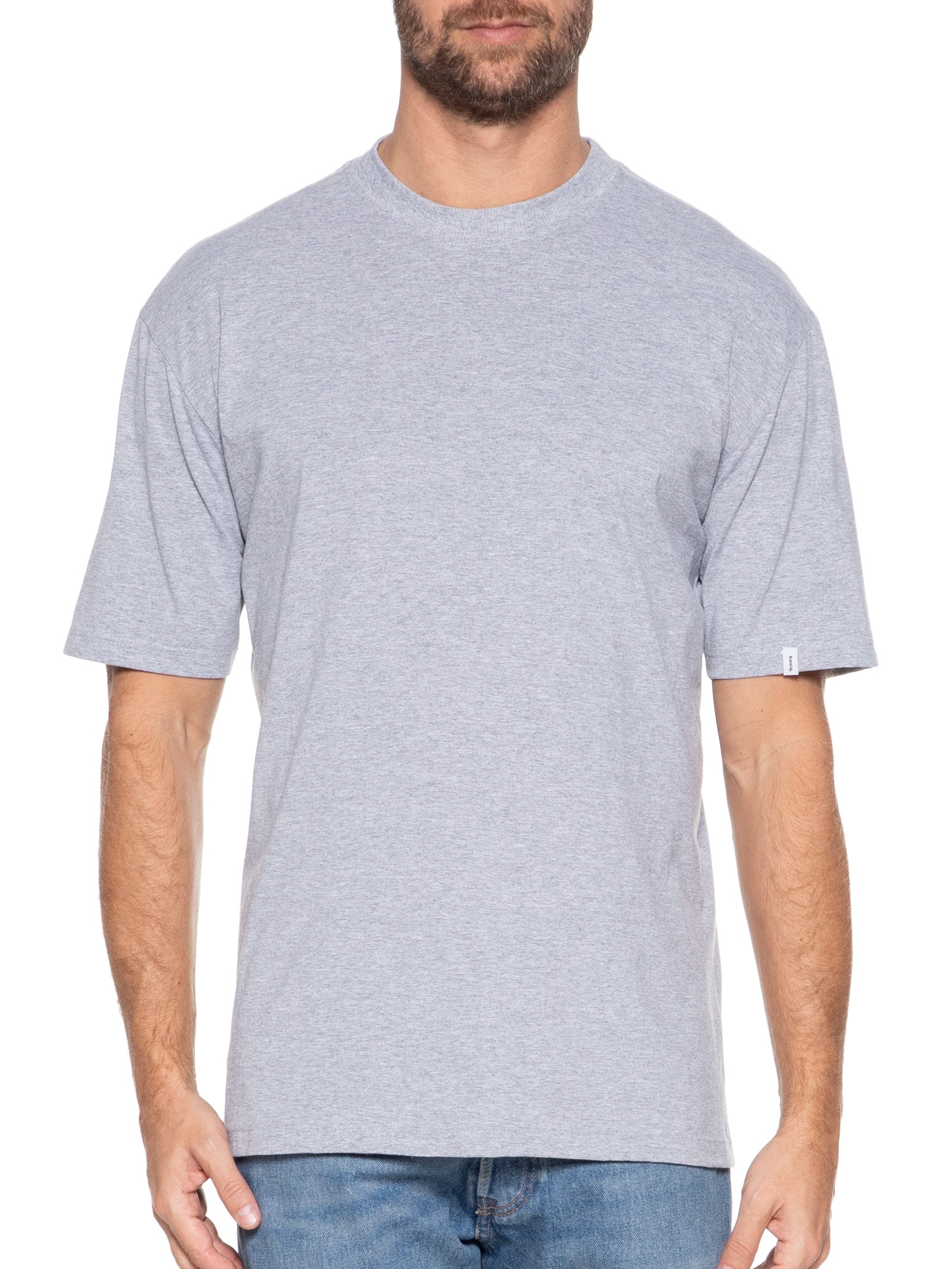 Camiseta Masculina Algodão Oversized Streetwear Cinza Basiq Men