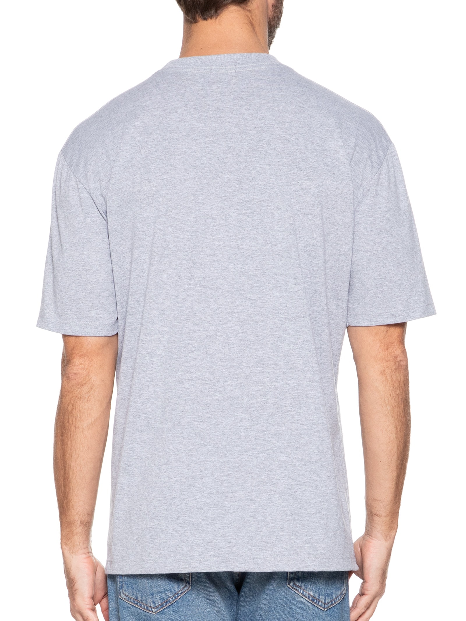 Camiseta Masculina Algodão Oversized Streetwear Cinza Basiq Men