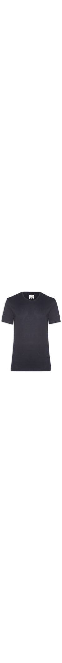 Camiseta Masculina Algodão Pima Gola Careca - Azul