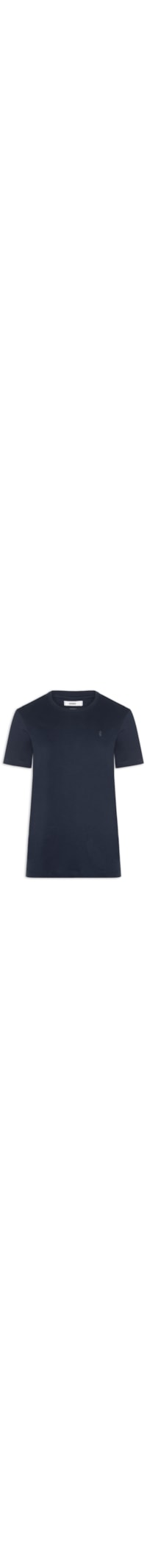Camiseta Masculina Algodão Pima Gola Careca - Azul