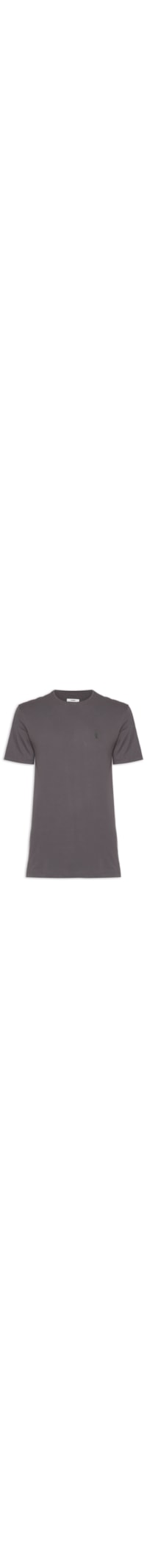 Camiseta Masculina Algodão Pima Gola Careca - Cinza