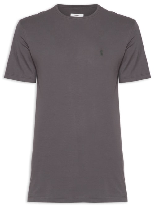 Camiseta Masculina Algodão Pima Gola Careca – Cinza