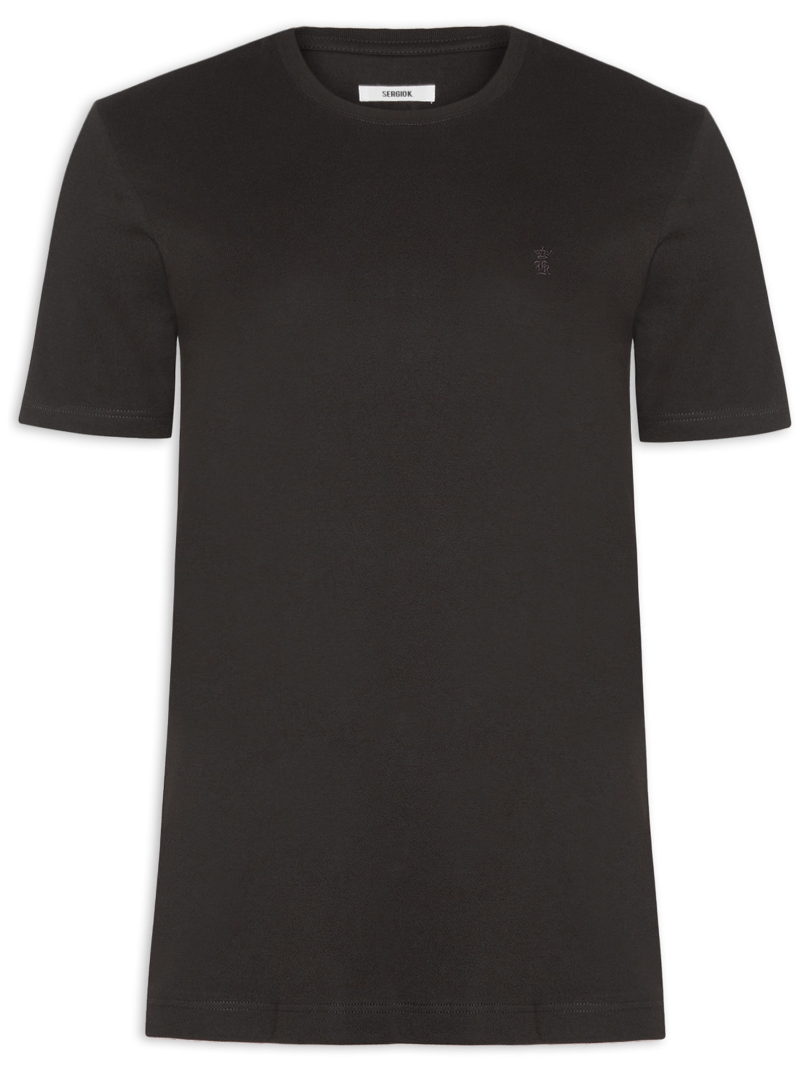 Camiseta Masculina Algodão Pima Gola Careca Marrom Sergio K