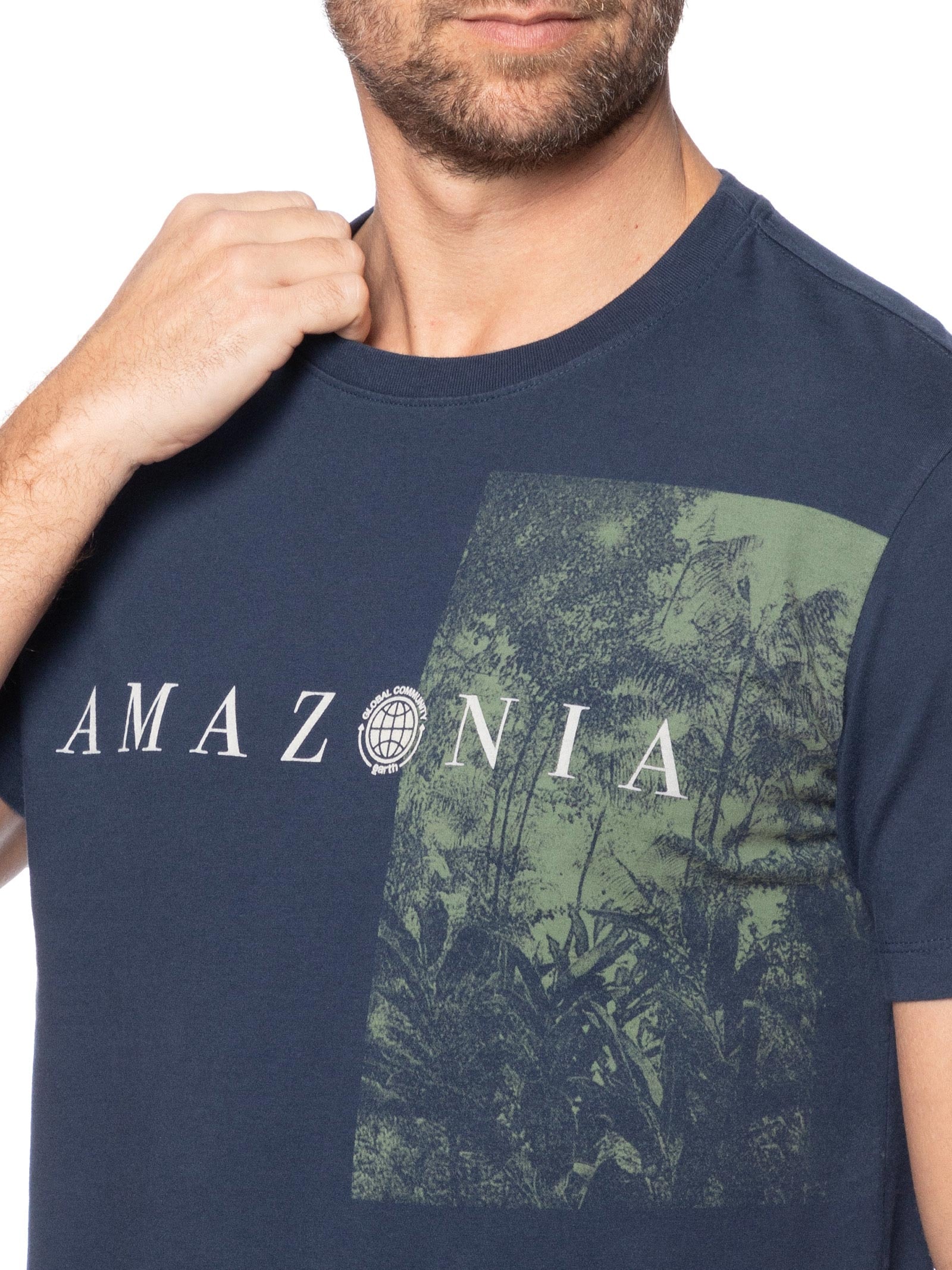 Camiseta Masculina Amazon Focus Azul Osklen
