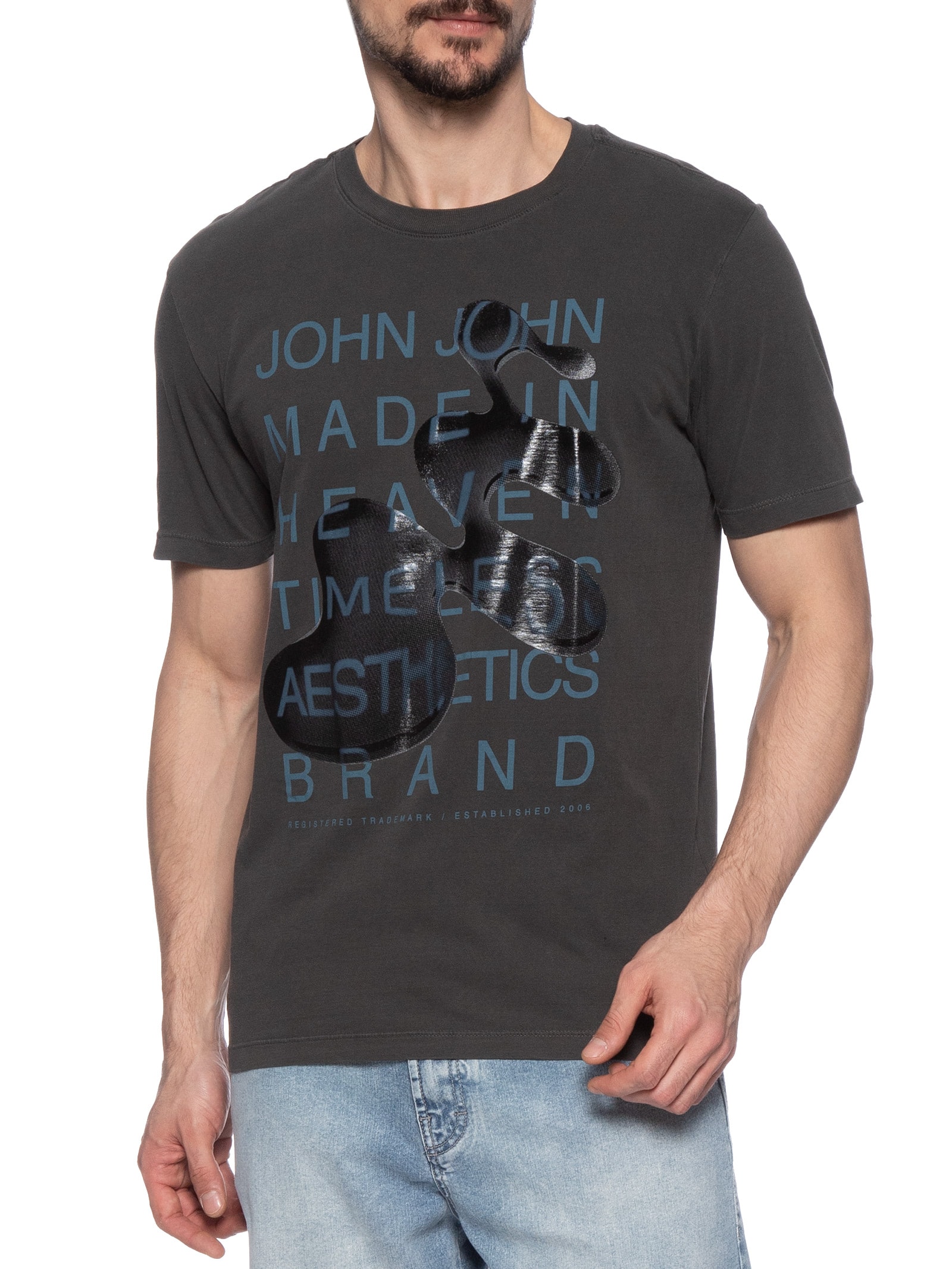 Camiseta Masculina Aqua Base Preto John John