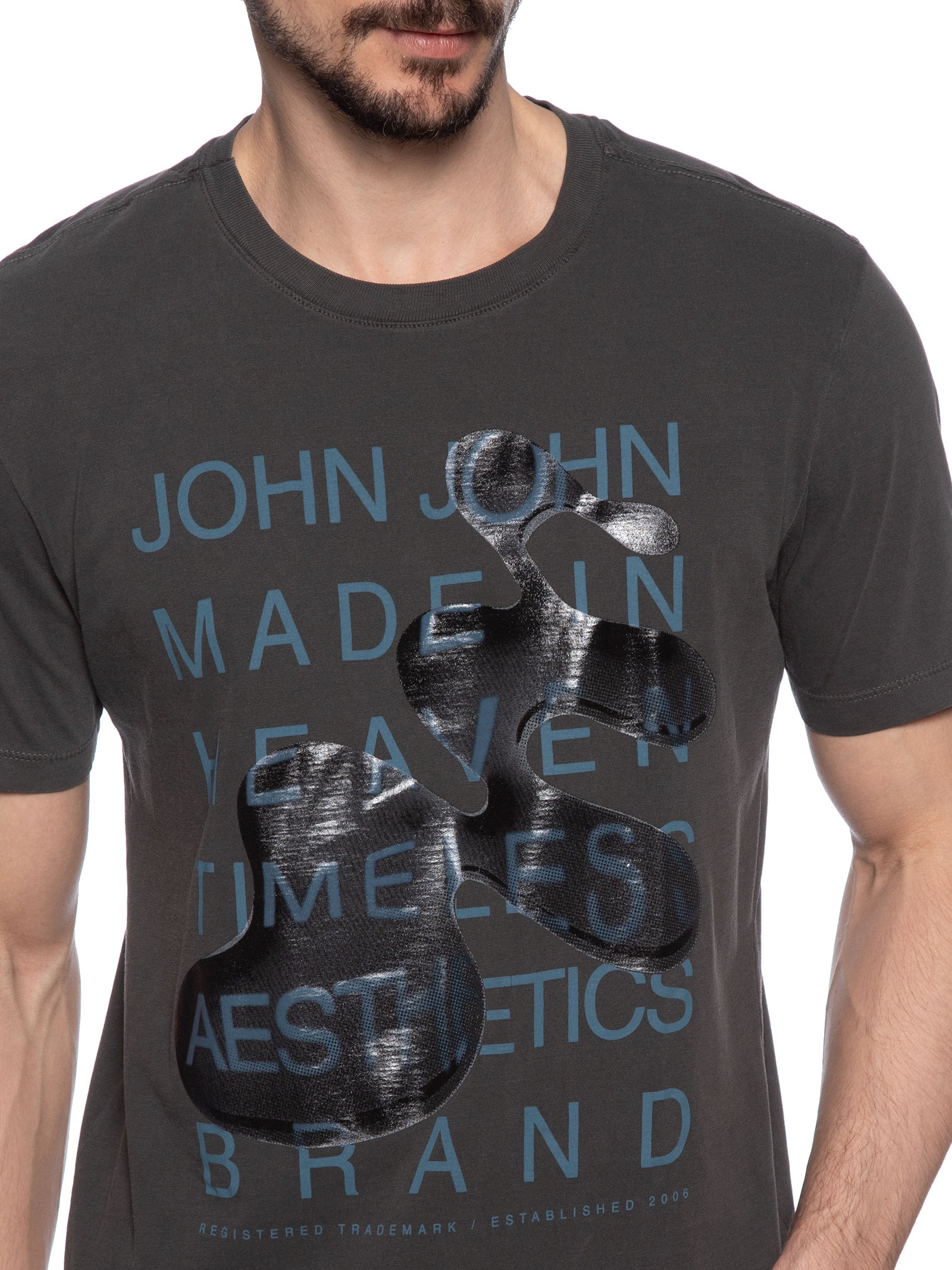 Camiseta Masculina Aqua Base Preto John John