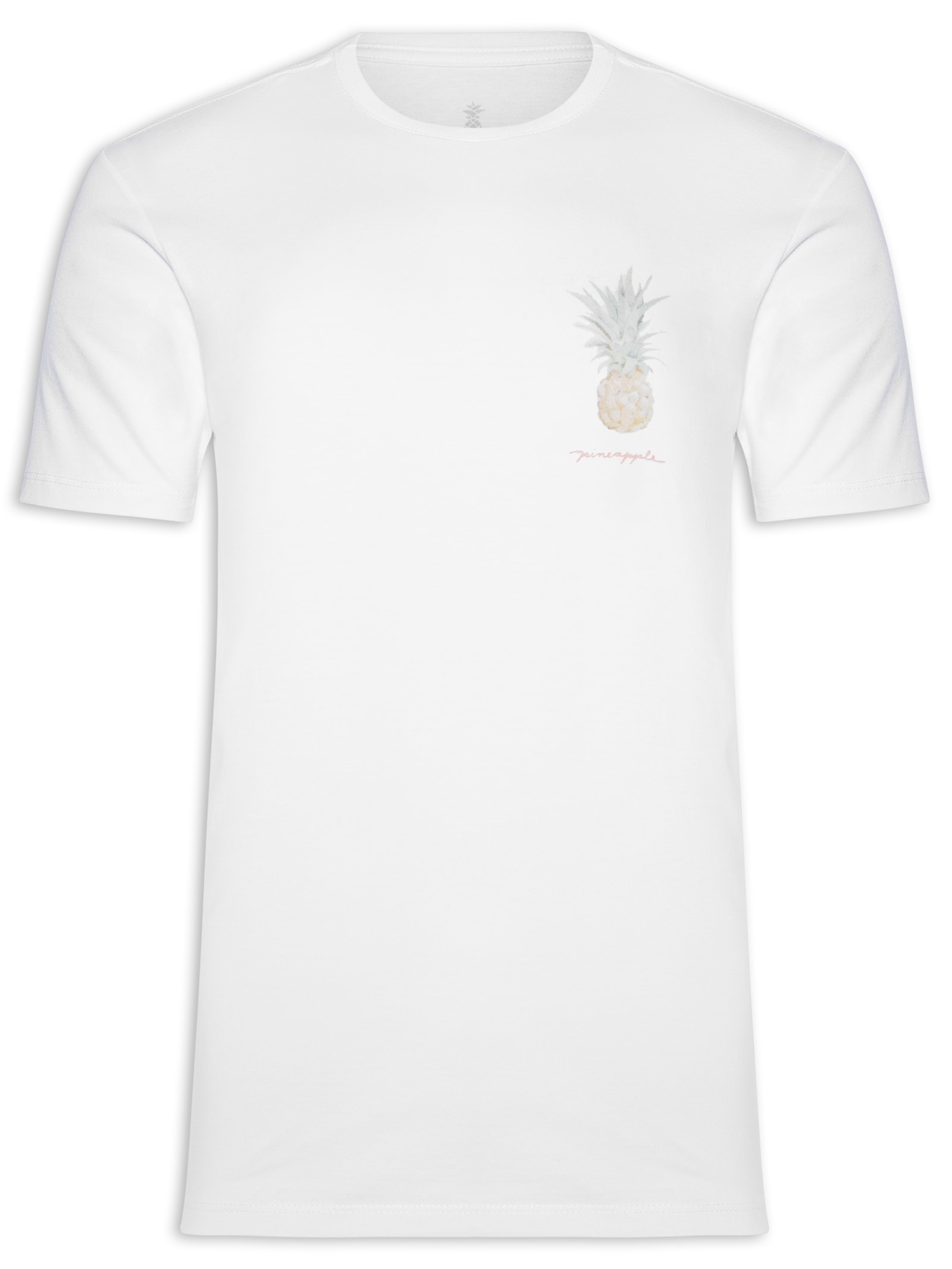 Camiseta Masculina Aquarela Abacaxi Branco Pineapple