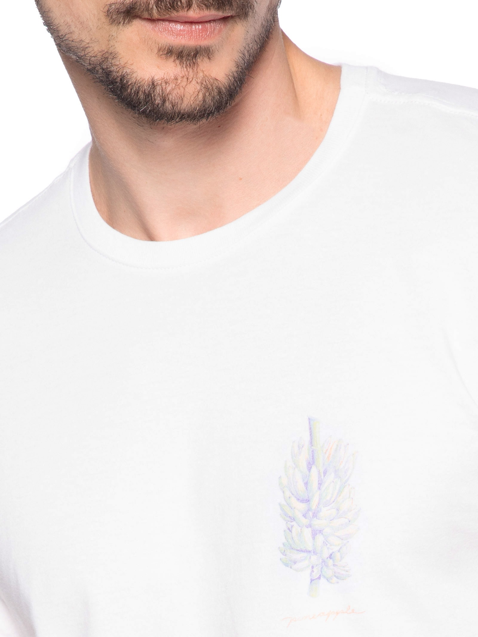 Camiseta Masculina Aquarela Bananas Branco Pineapple
