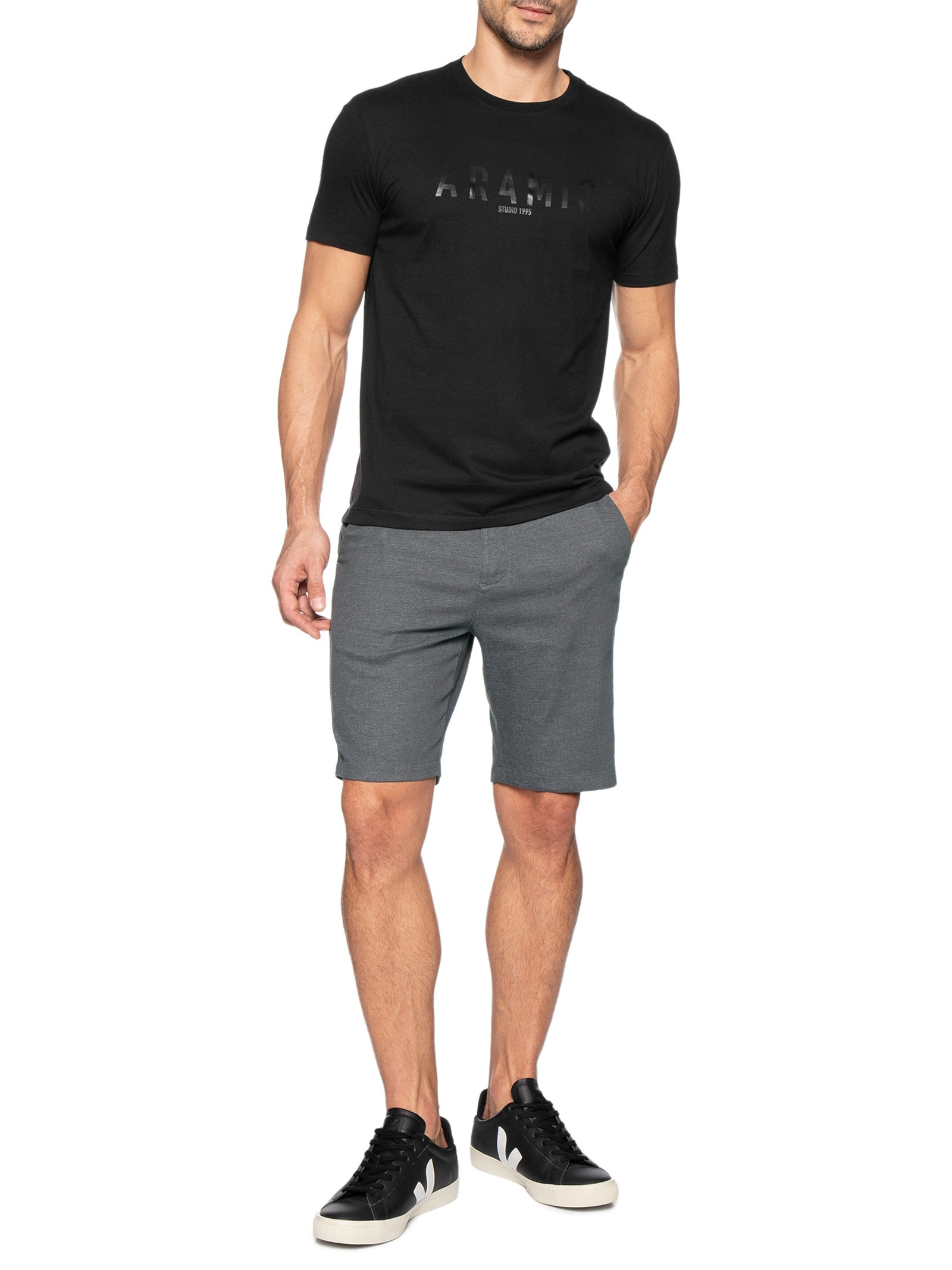 Camiseta Masculina Aramis Geométrico Preto Aramis