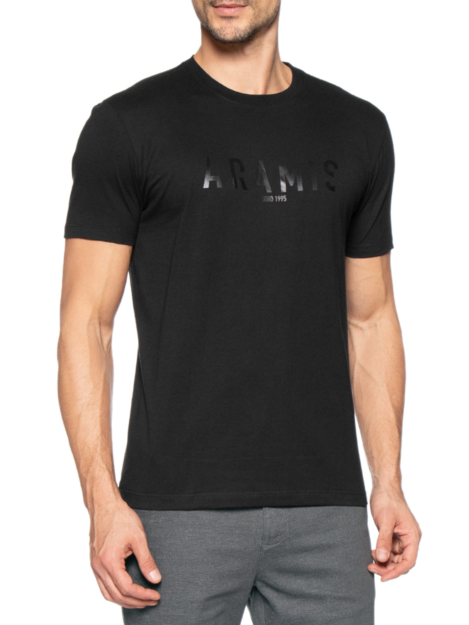 Camiseta Masculina Aramis Geométrico Preto Aramis