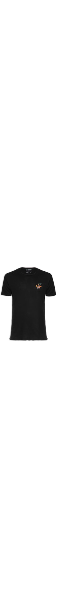 Camiseta Masculina Areal Flor Bolso - Preto