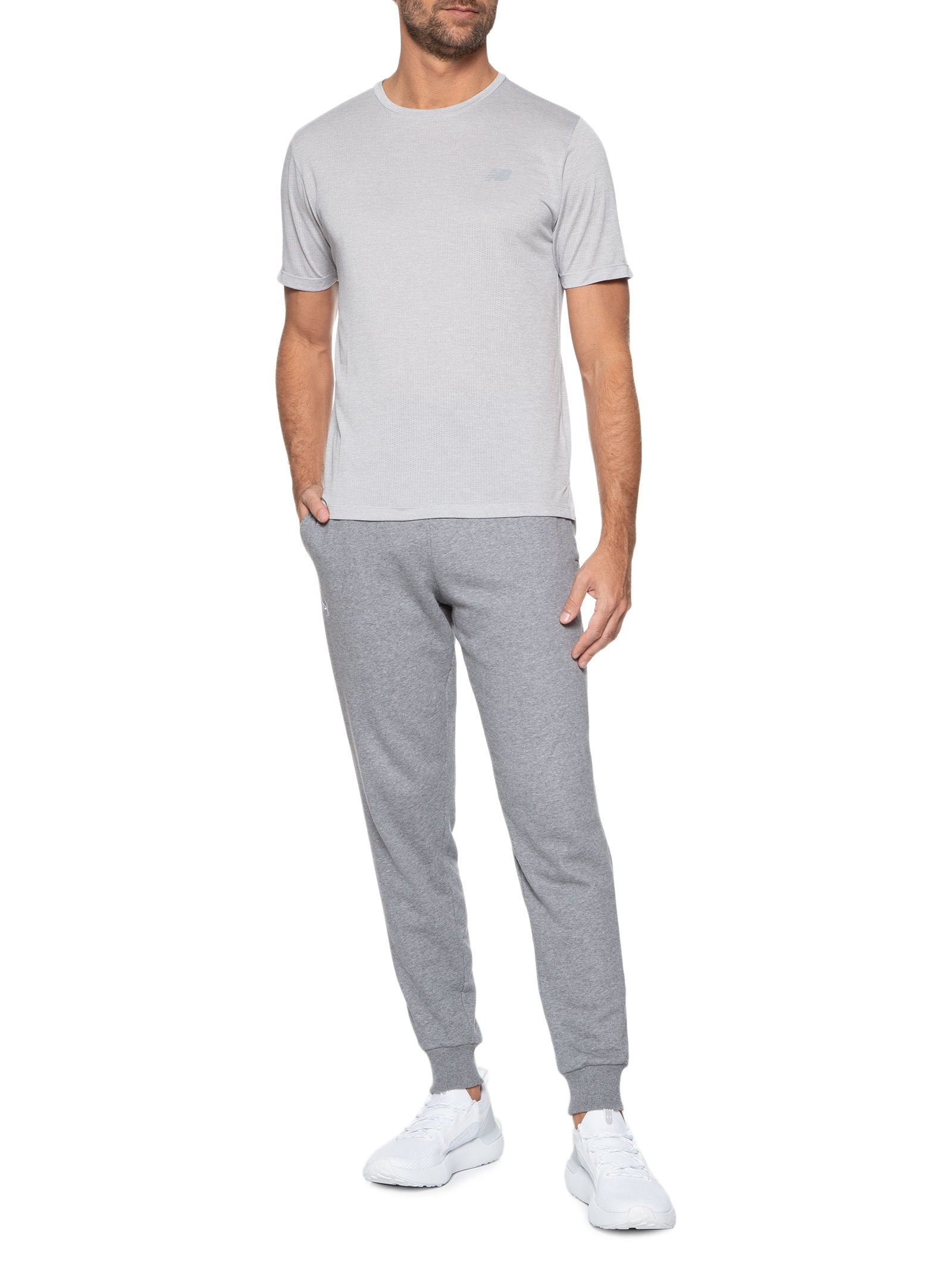 Camiseta Masculina Atlhetics Run Cinza New Balance