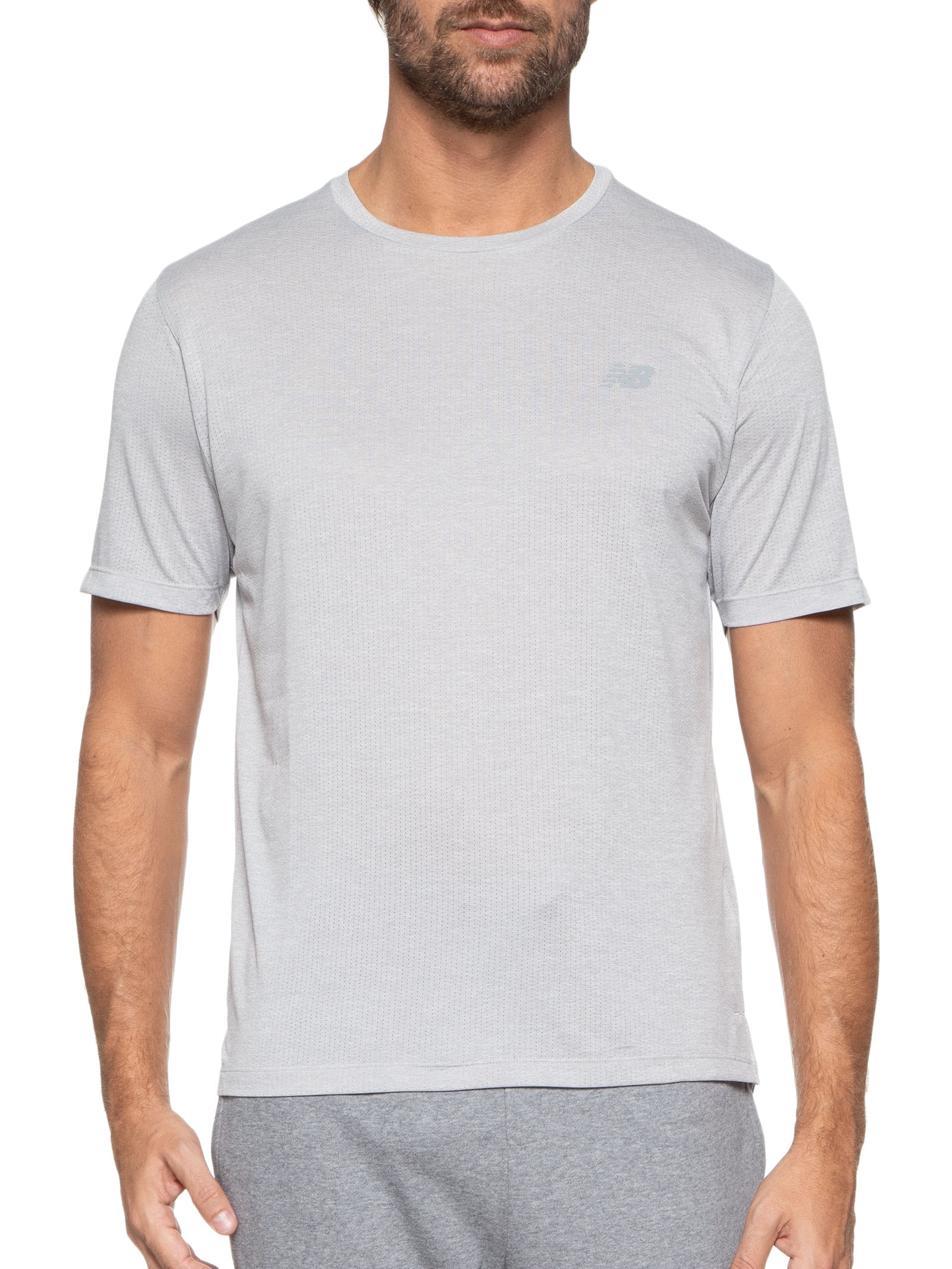 Camiseta Masculina Atlhetics Run Cinza New Balance