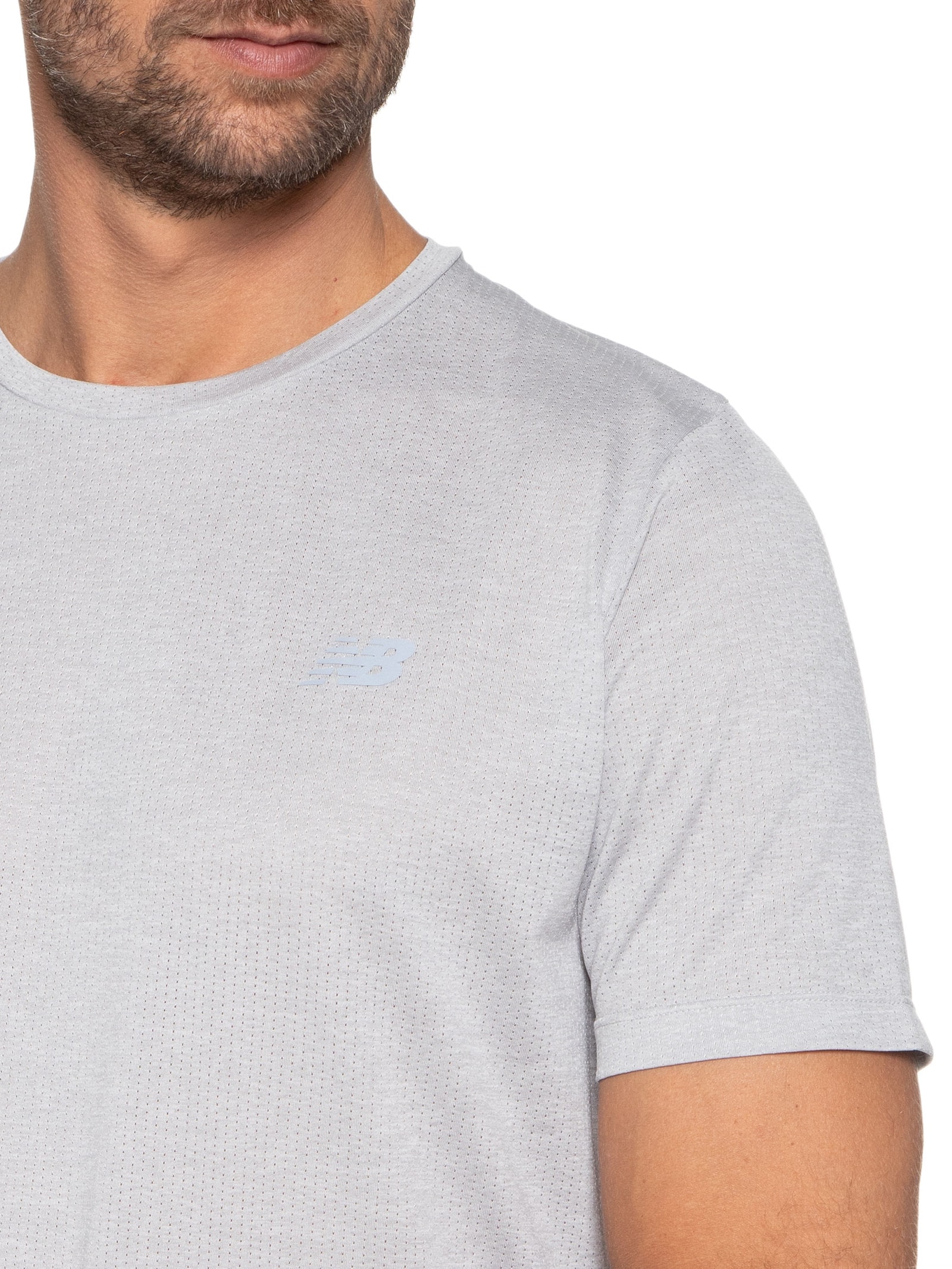 Camiseta Masculina Atlhetics Run Cinza New Balance