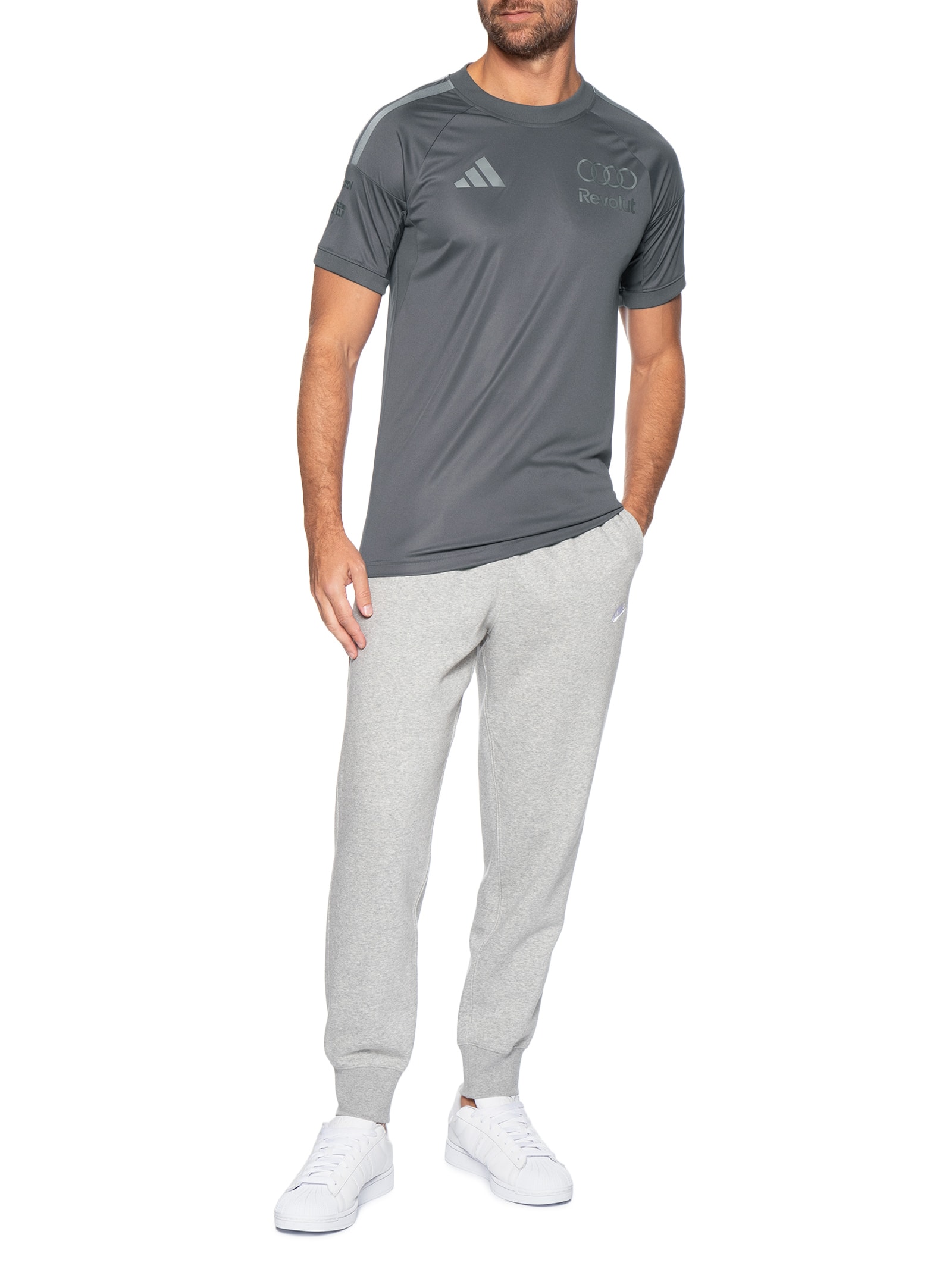Camiseta Masculina Audi Revolut Driver Cinza Adidas + Audi