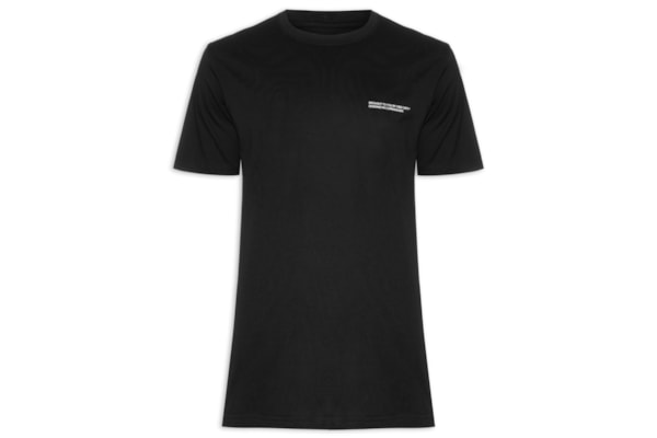 Camiseta Masculina Back Print Gola Careca Em Algodão - Preto