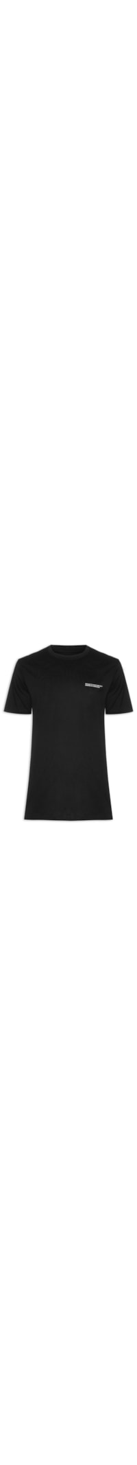 Camiseta Masculina Back Print Gola Careca Em Algodão - Preto