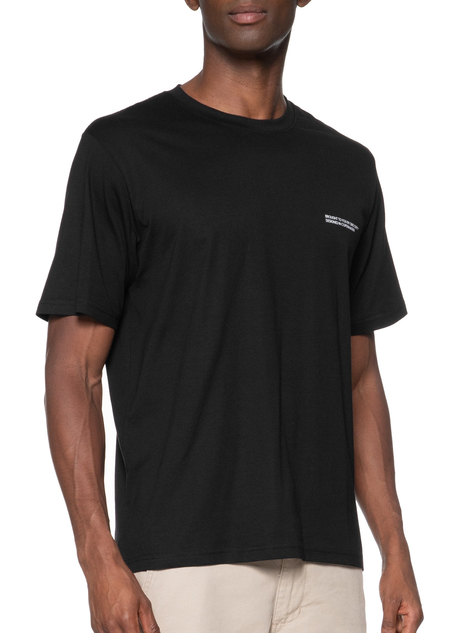 Camiseta Masculina Back Print Gola Careca Em Algodão Preto Jack & Jones