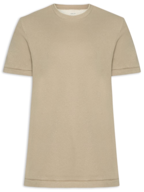 Camiseta Masculina Back Rustic Embroidered Mc – Bege