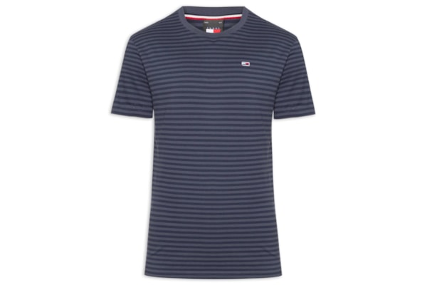 Camiseta Masculina Bandeira Bordada Regular Fit Listrada Em Algodão - Azul
