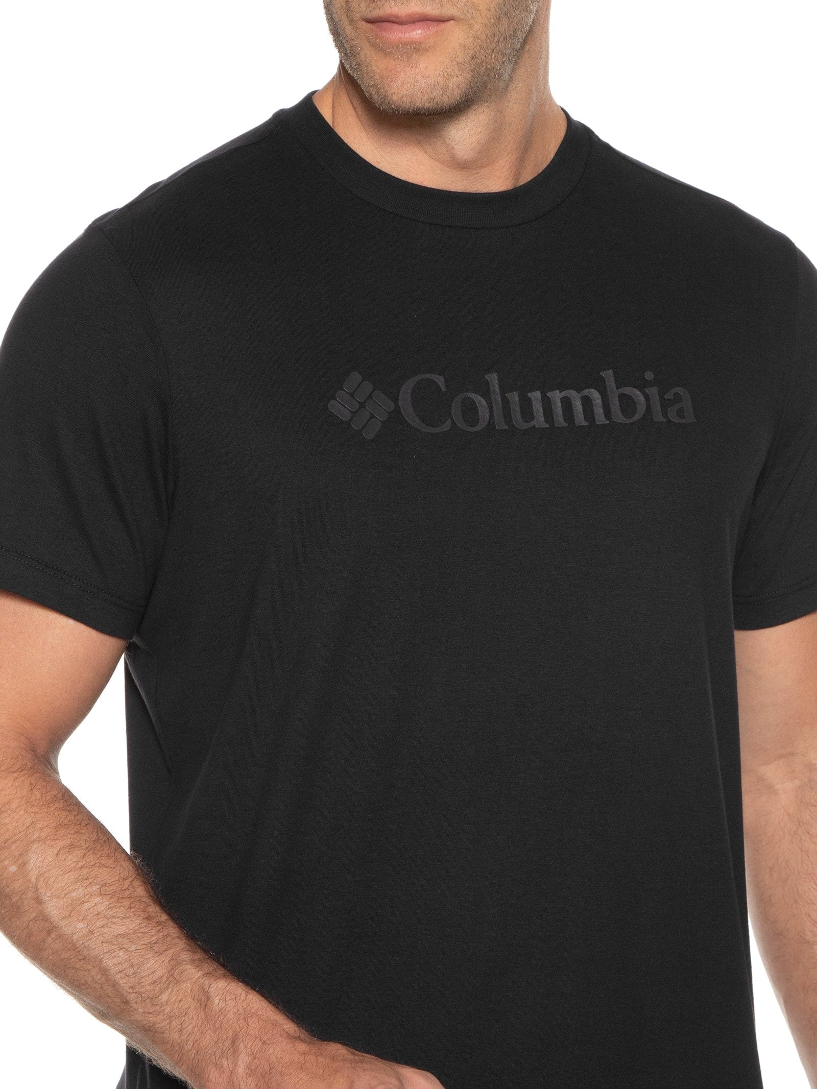 Camiseta Masculina Basic Logo Branded Shadow Preto Columbia