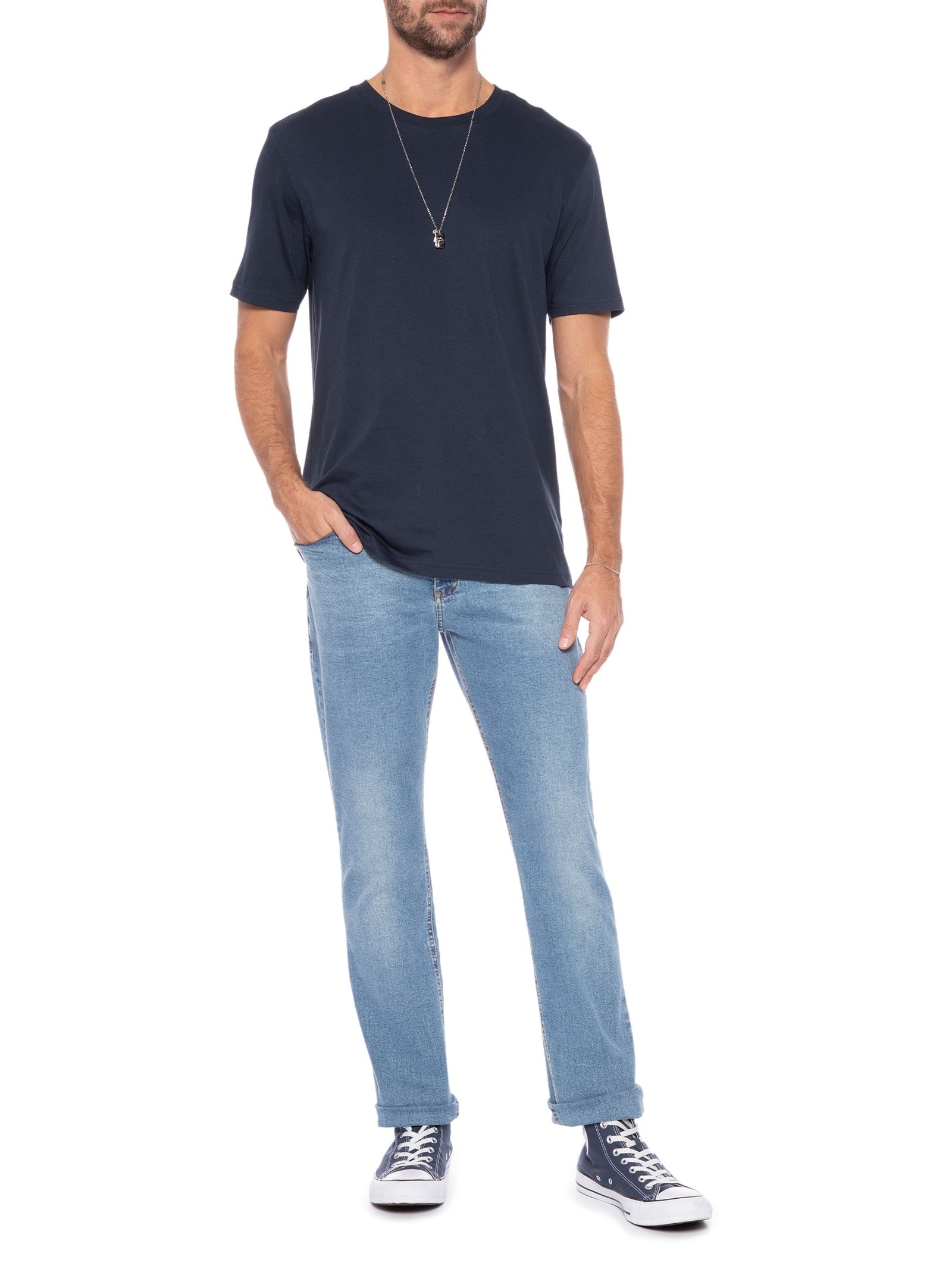Camiseta Masculina Basic Pima Azul John John