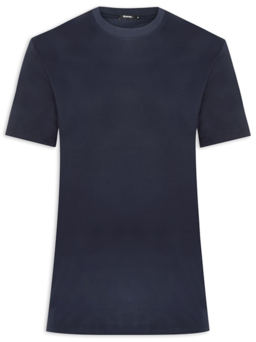 Camiseta Masculina Básica Algodão Premium – Azul