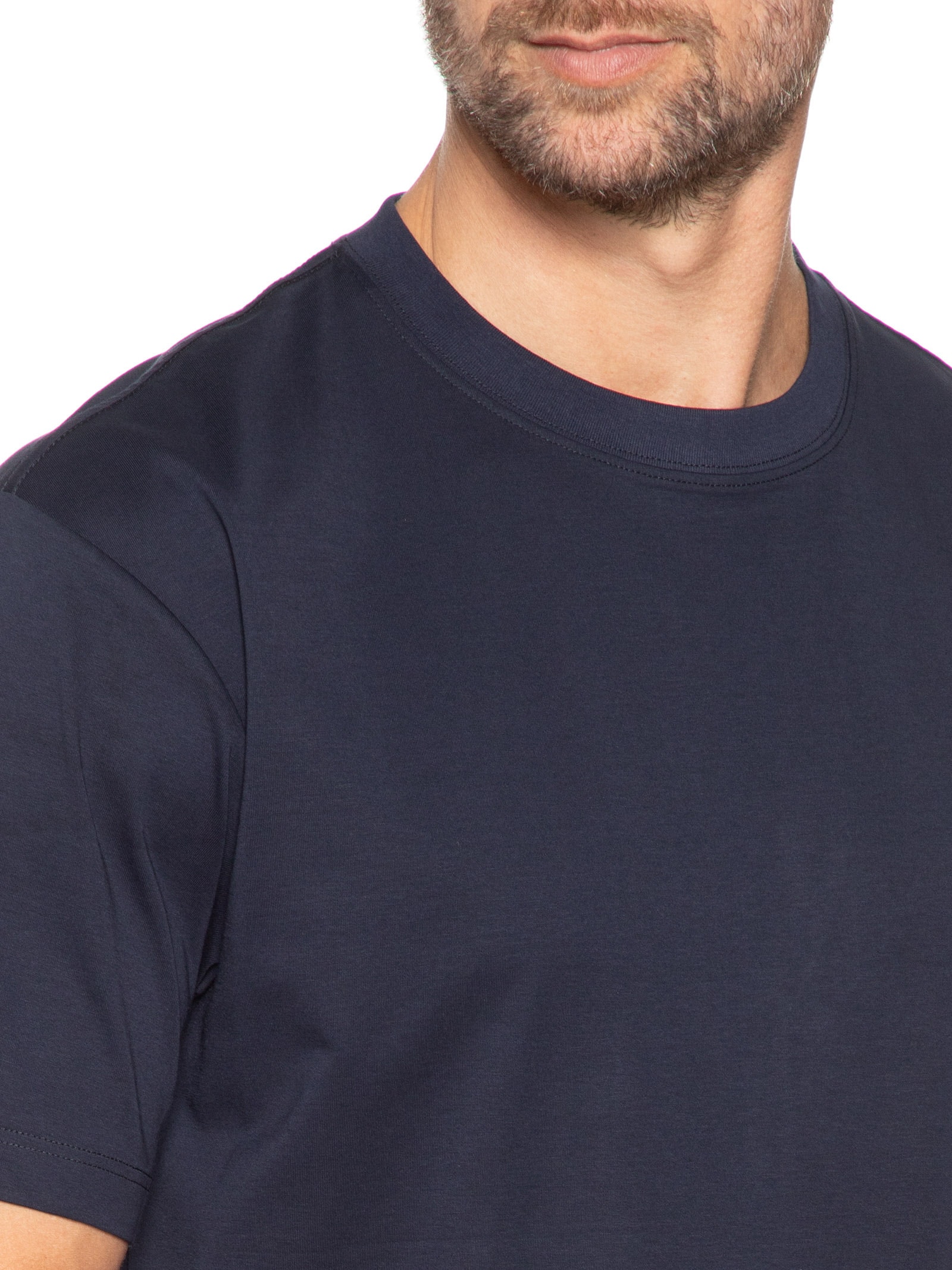 Camiseta Masculina Básica Algodão Premium Azul Basiq Men