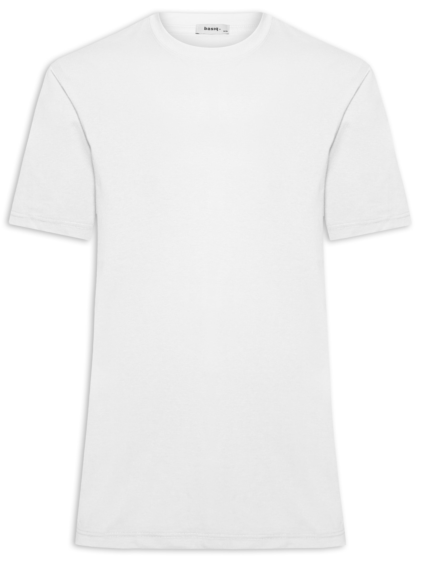 Camiseta Masculina Básica Algodão Premium Branco Basiq Men
