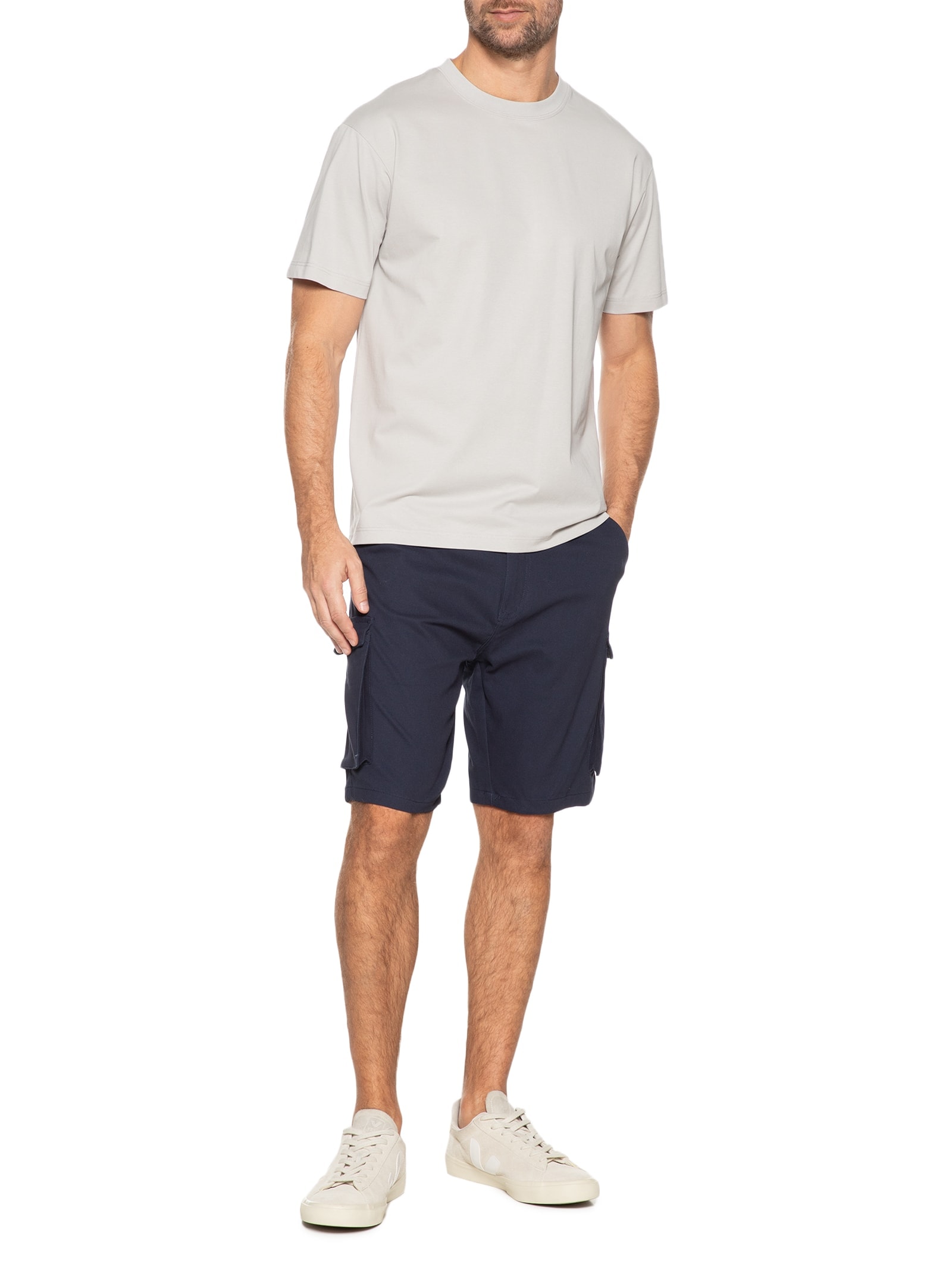 Camiseta Masculina Básica Algodão Premium Cinza  Basiq Men
