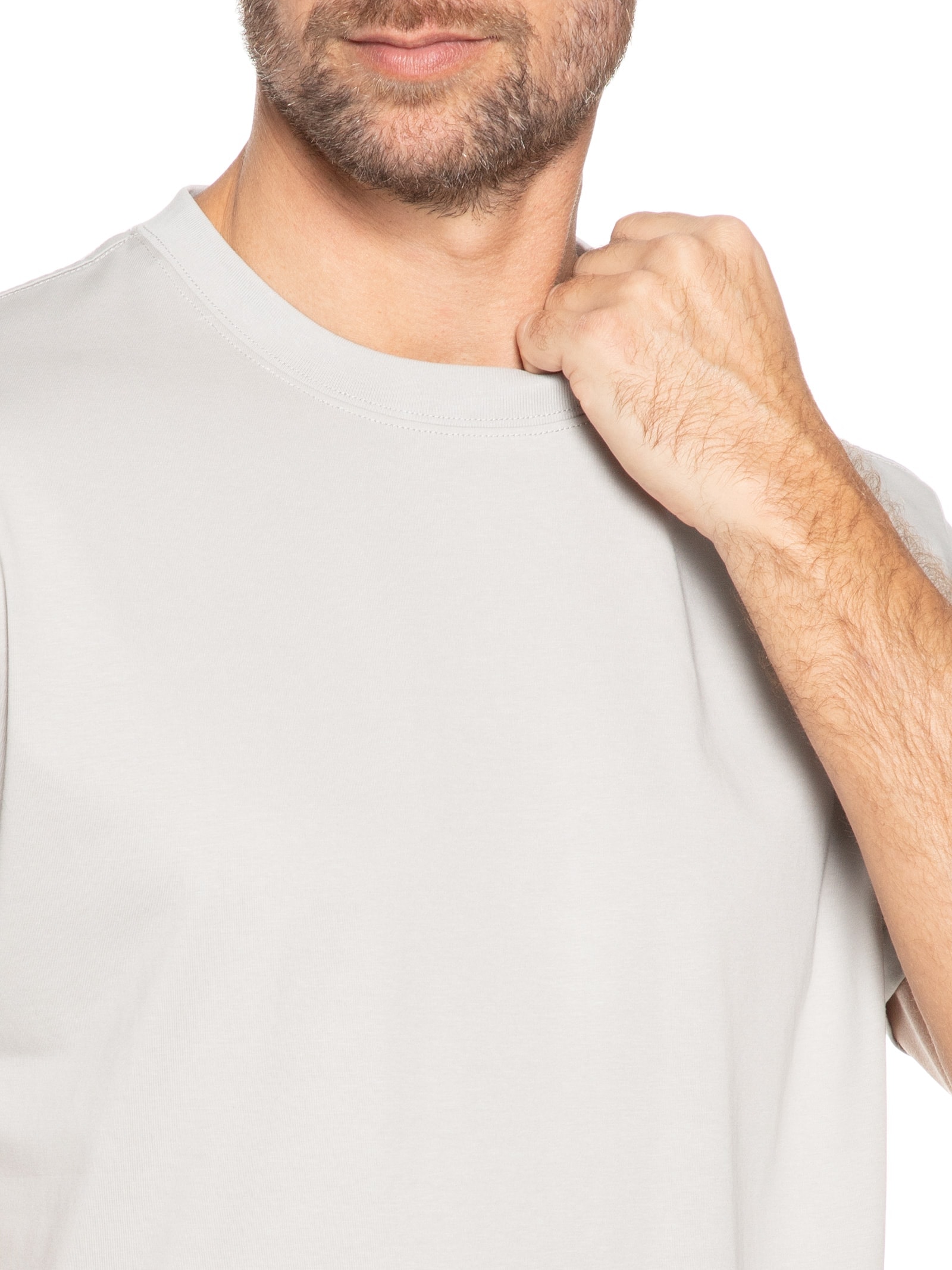 Camiseta Masculina Básica Algodão Premium Cinza  Basiq Men