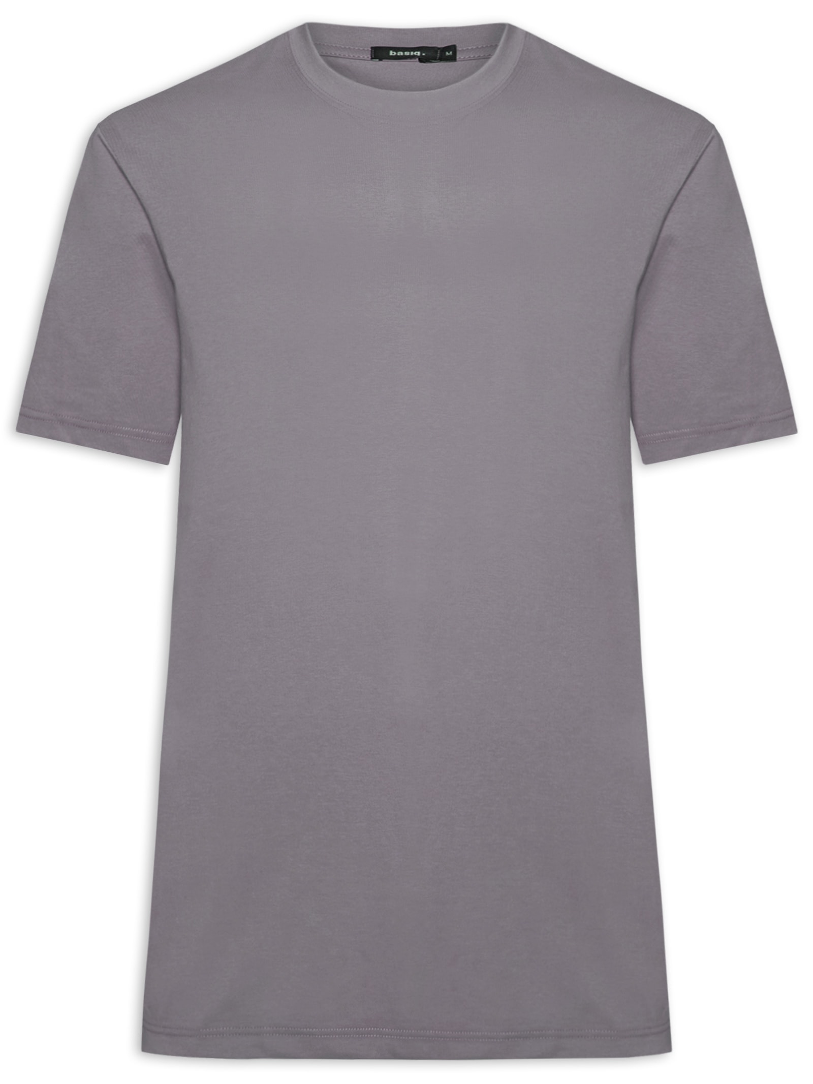 Camiseta Masculina Básica Algodão Premium Cinza Basiq Men