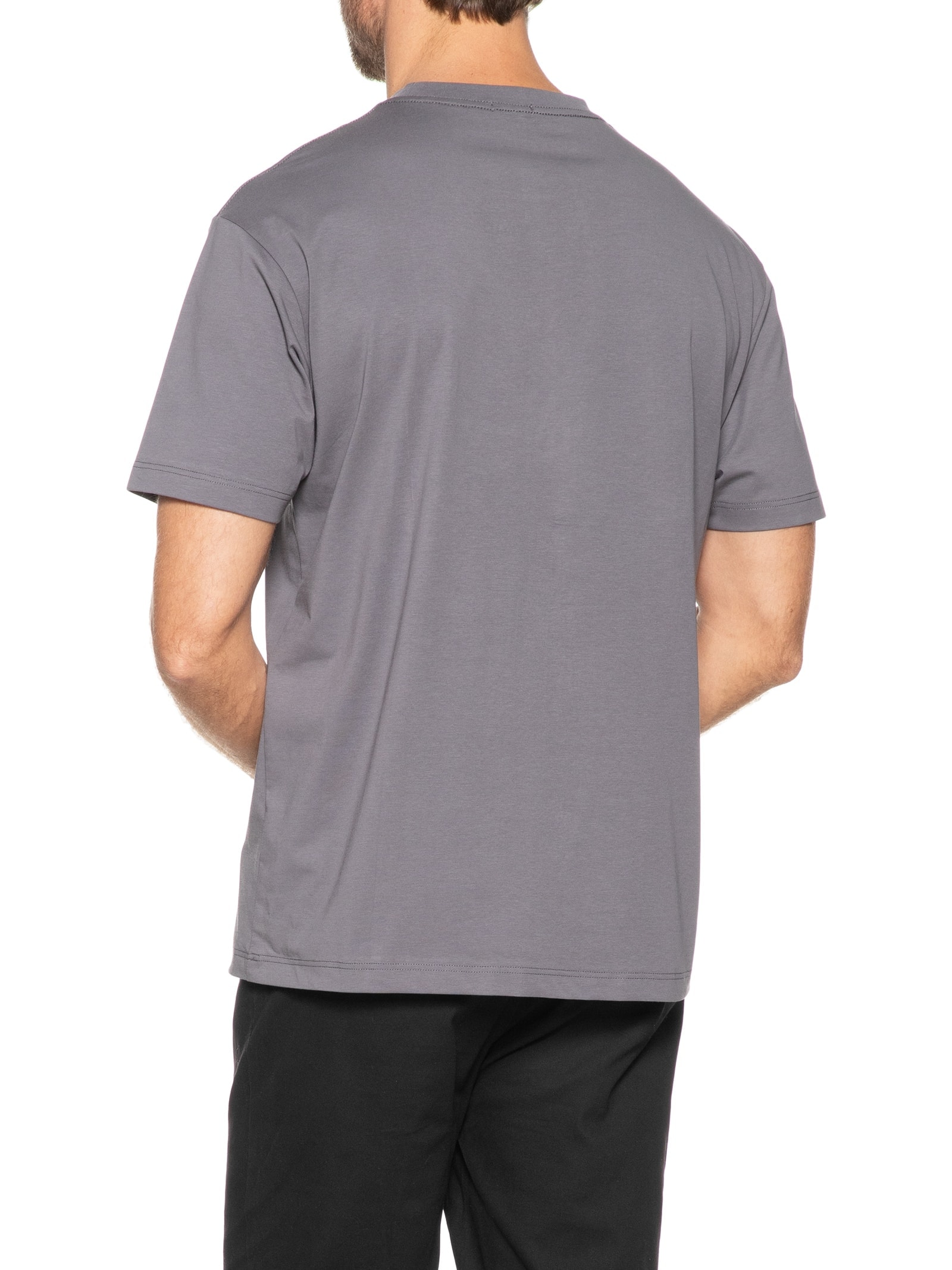 Camiseta Masculina Básica Algodão Premium Cinza Basiq Men