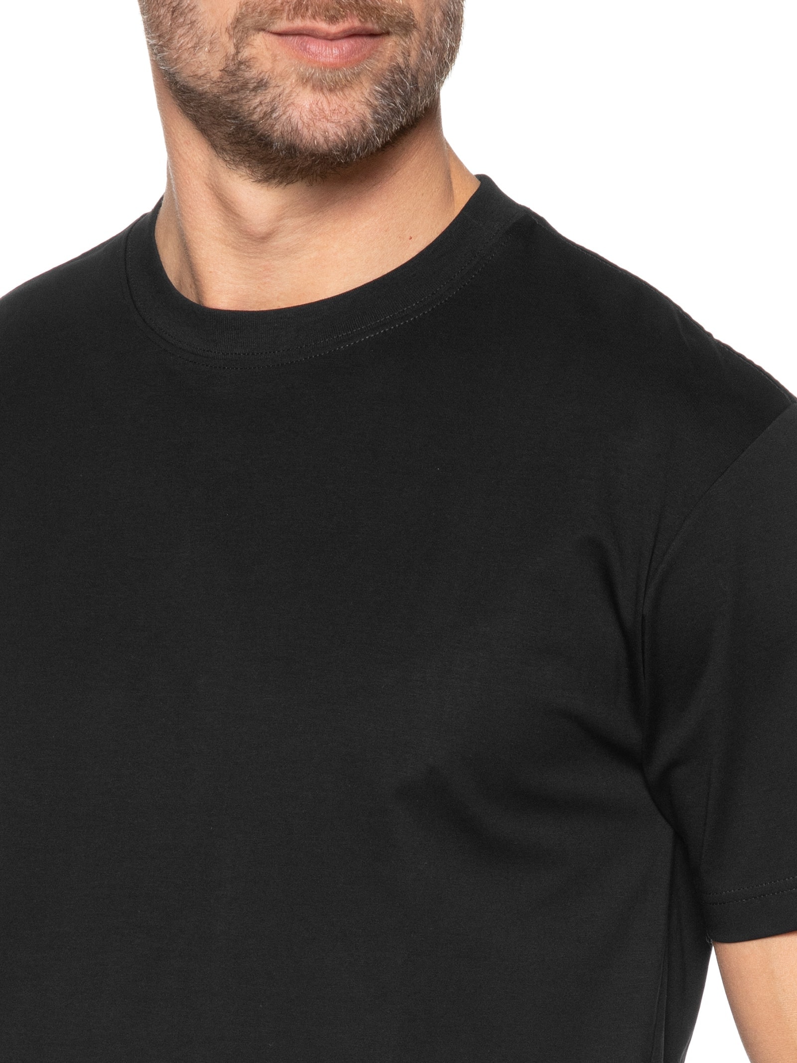 Camiseta Masculina Básica Algodão Premium Preto Basiq Men