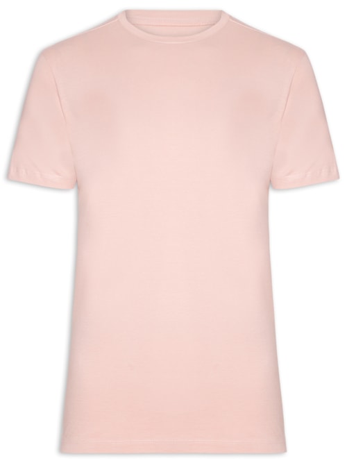 Camiseta Masculina Básica Algodão – Rosa
