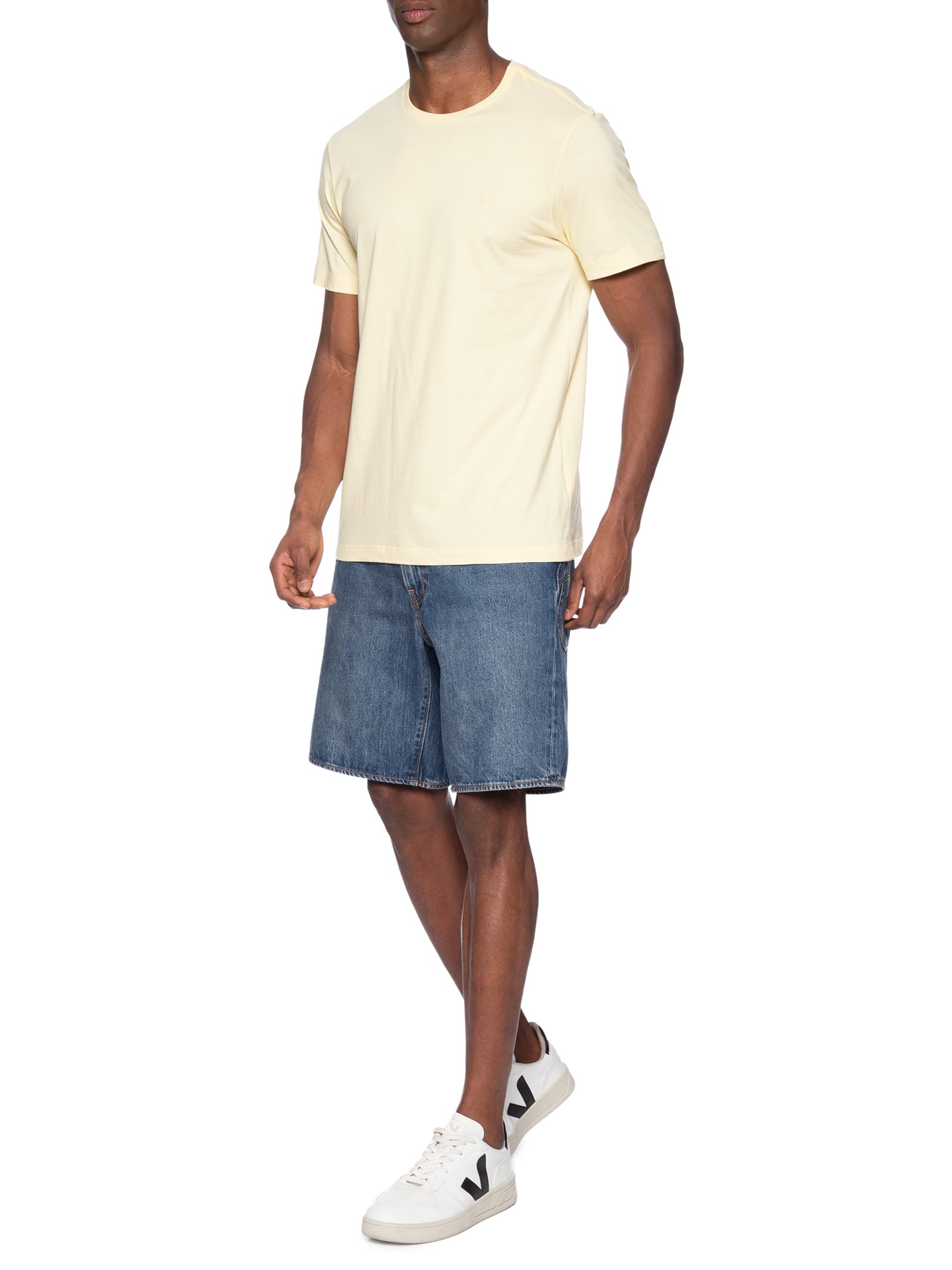 Camiseta Masculina Básica Amarelo Aramis