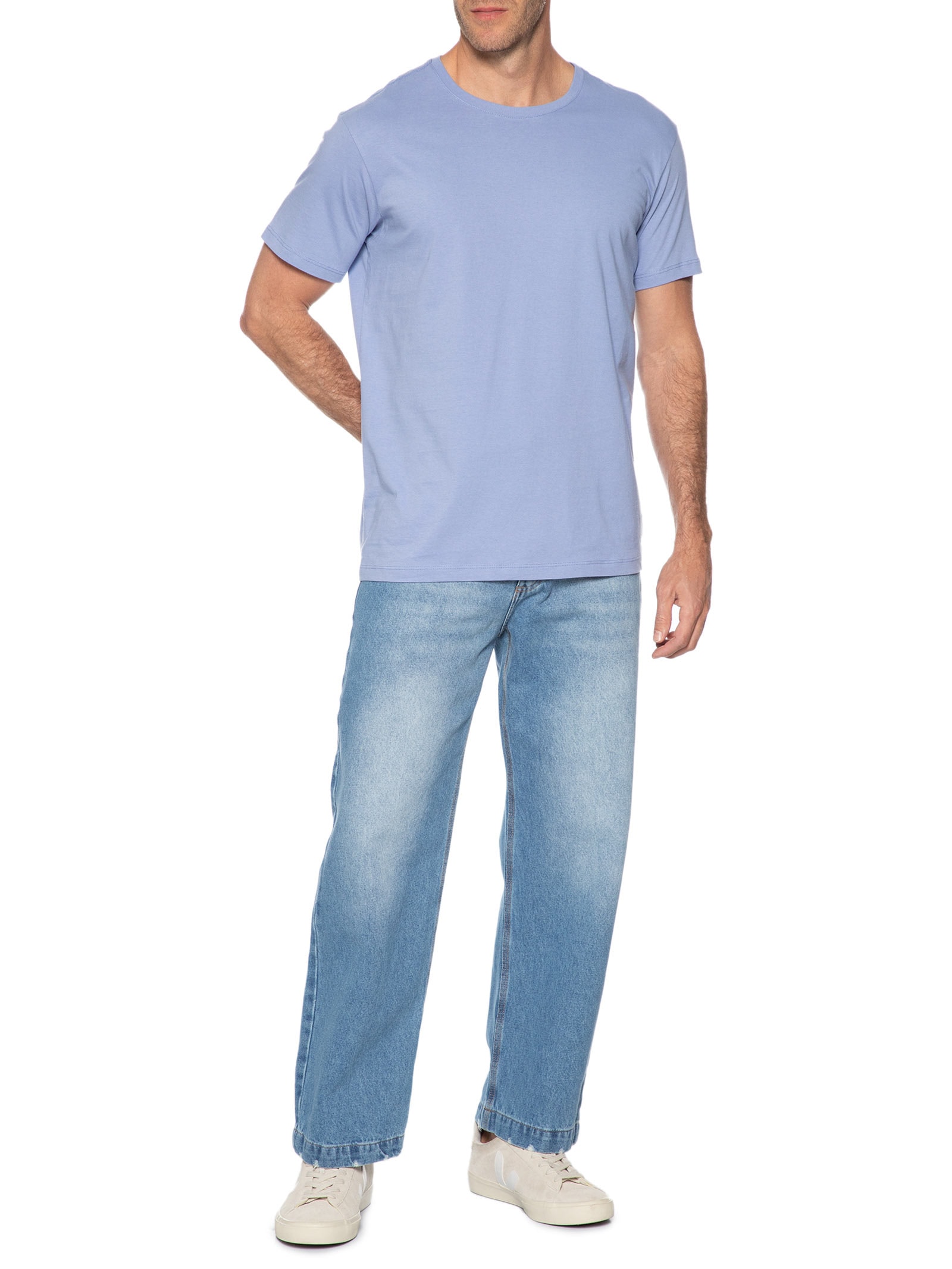 Camiseta Masculina Básica Azul Pineapple