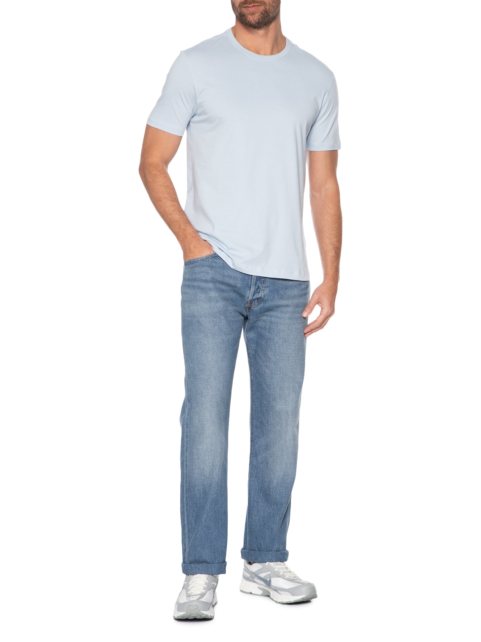 Camiseta Masculina Básica Azul Aramis