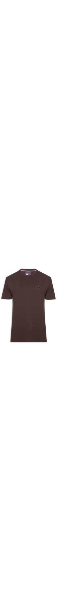Camiseta Masculina Básica Bandeira Alongada Regular Fit Em Algodão - Marrom