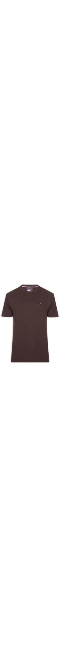 Camiseta Masculina Básica Bandeira Alongada Regular Fit Em Algodão - Marrom