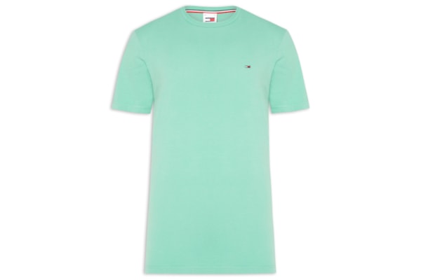 Camiseta Masculina Básica Bandeira Alongada Regular Fit Em Algodão - Verde