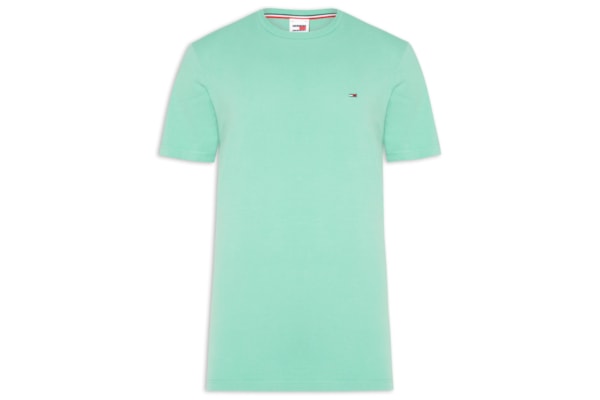 Camiseta Masculina Básica Bandeira Alongada Regular Fit Em Algodão - Verde