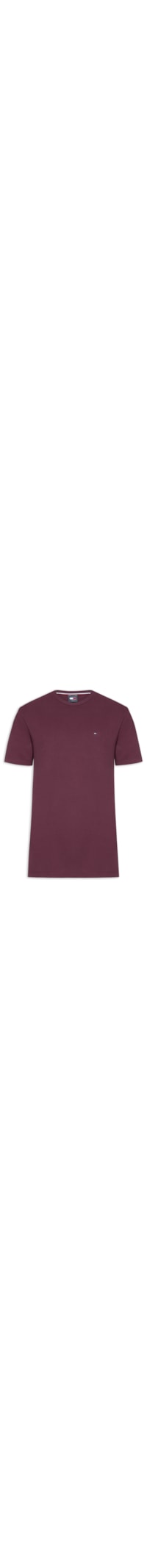 Camiseta Masculina Básica Bandeira Alongada Regular Fit Em Algodão - Vermelho